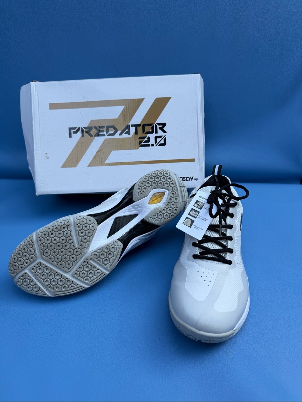 Men's White Athletic Shoes with Black Laces